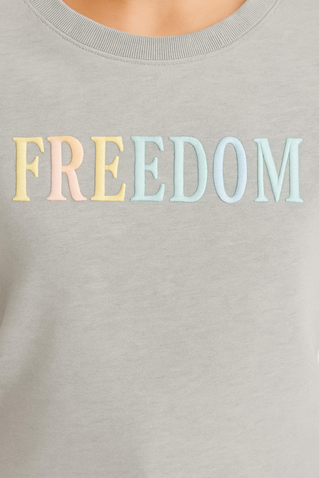 Pastel FREEDOM Sweatshirt – Light Grey