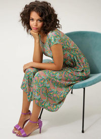 Sleeveless Jersey Dress with Paisley Print – Each Piece Unique