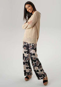 Aniston Selected Openwork Knit Sweater – Lightweight Net-Look Design