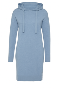 Light Blue Knit Hoodie Dress – Cozy & Casual