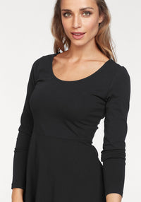 Aniston CASUAL Black Fit & Flare Jersey Dress – Classic Skater Style