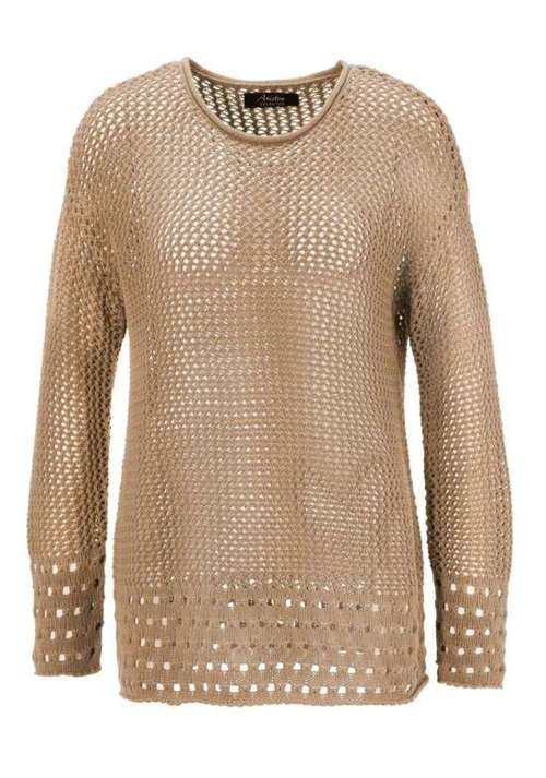 Aniston Selected Openwork Knit Sweater – Lightweight Net-Look Design