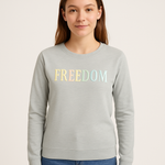 Pastel FREEDOM Sweatshirt – Light Grey