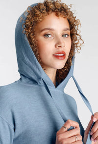 Light Blue Knit Hoodie Dress – Cozy & Casual