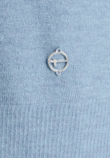 Light Blue Knit Hoodie Dress – Cozy & Casual